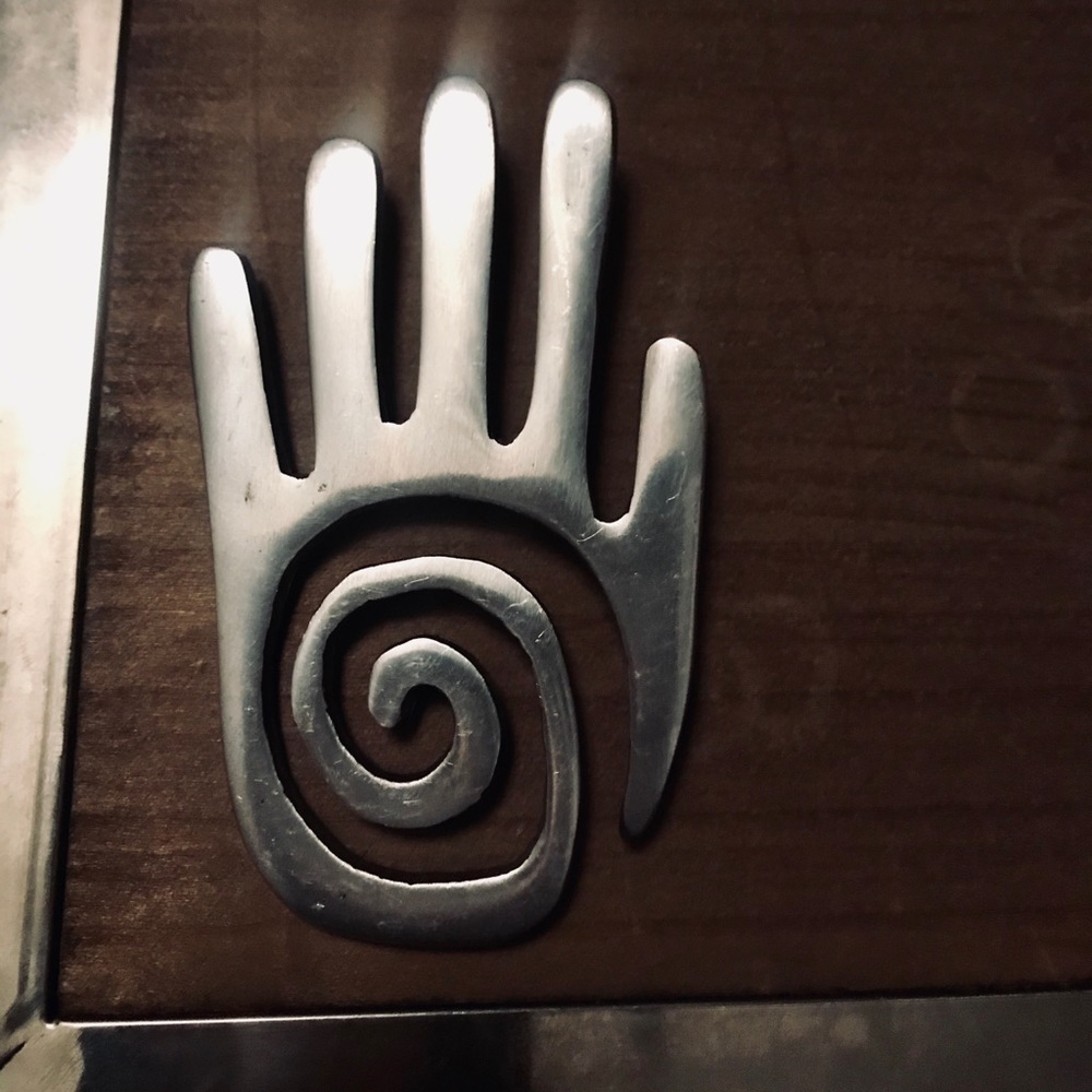 Antique 1930s handmade silver brooch.